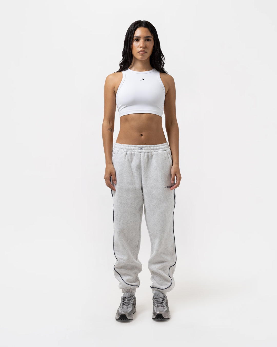 Tammy Racer Crop Top - White