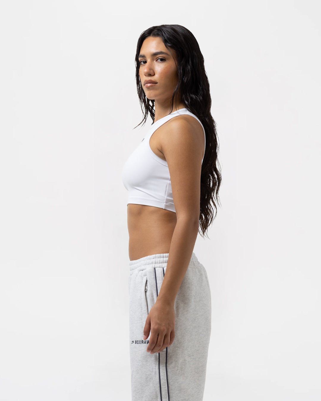 Tammy Racer Crop Top - White