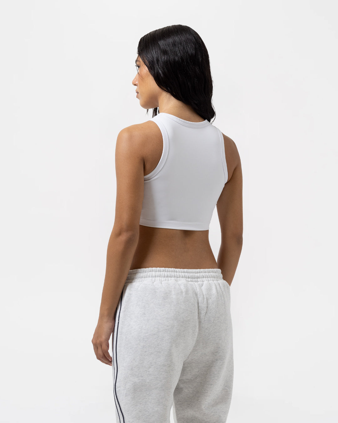 Tammy Racer Crop Top - White