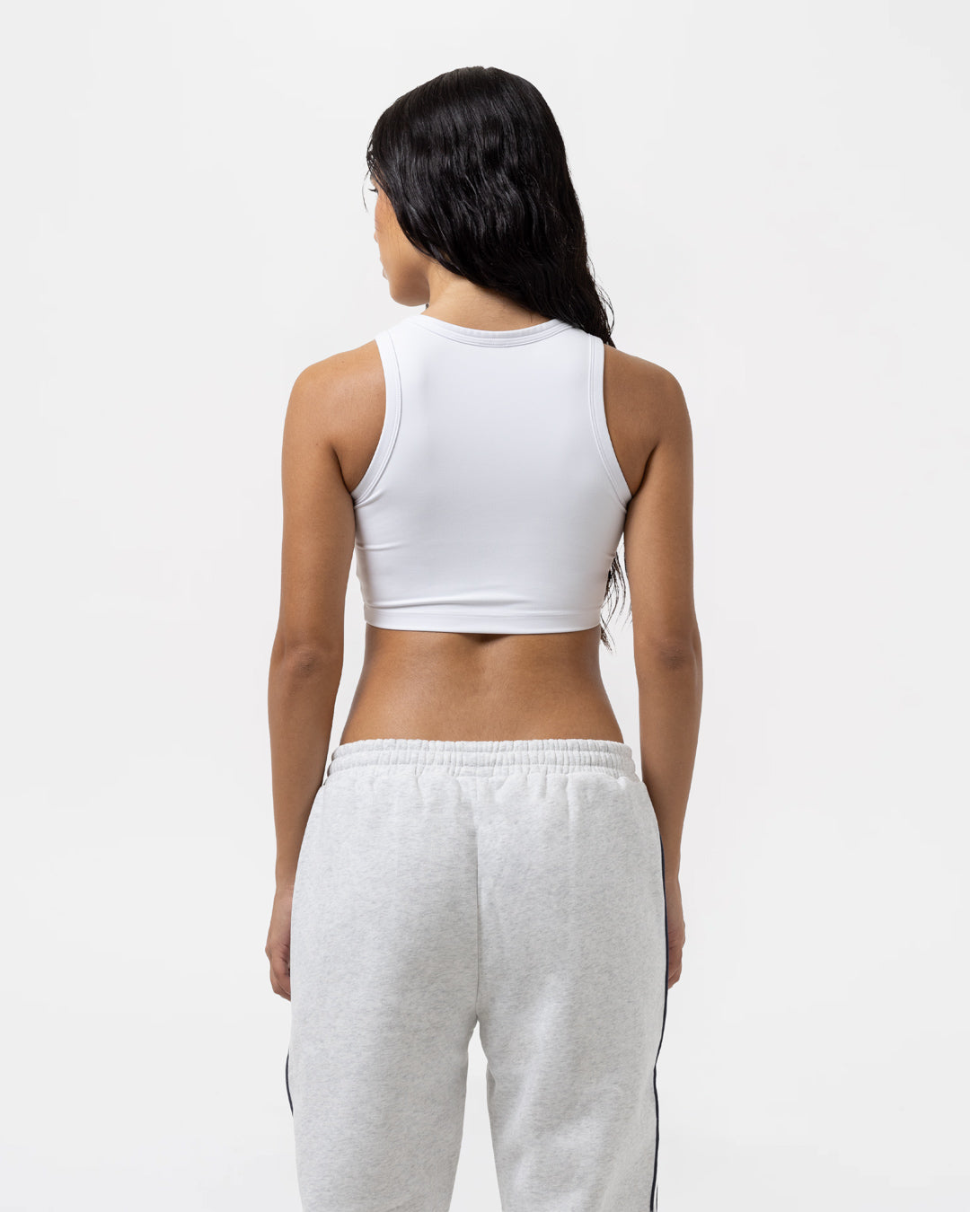 Tammy Racer Crop Top - White