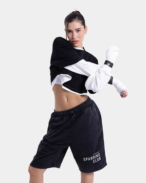 Strike Oversized Cropped Long Sleeve T-Shirt - White