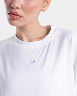 Strike Oversized Cropped Long Sleeve T-Shirt - White