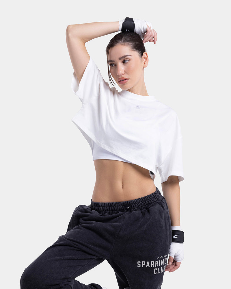 Strike Oversized Cropped T-Shirt - White