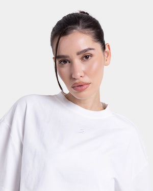 Strike Oversized Cropped T-Shirt - White