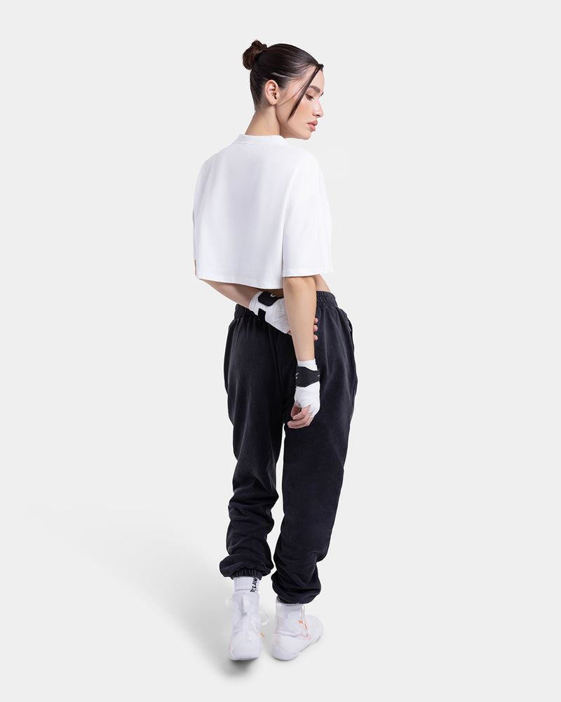 Strike Oversized Cropped T-Shirt - White