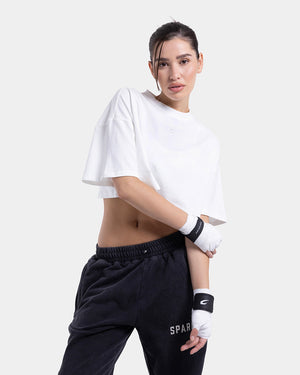 Strike Oversized Cropped T-Shirt - White