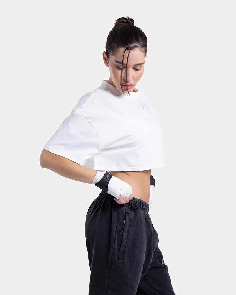 Strike Oversized Cropped T-Shirt - White
