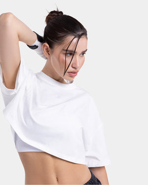 Strike Oversized Cropped T-Shirt - White