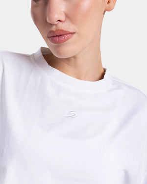 Strike Oversized Cropped T-Shirt - White