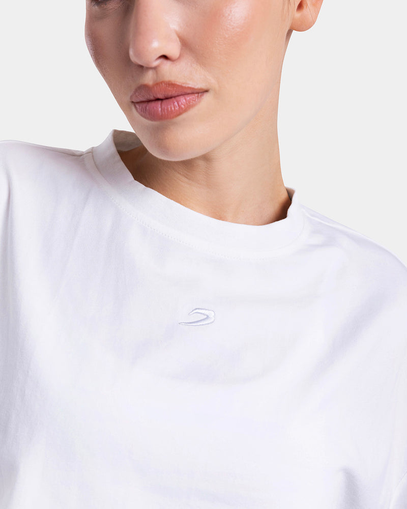 Strike Oversized Cropped T-Shirt - White