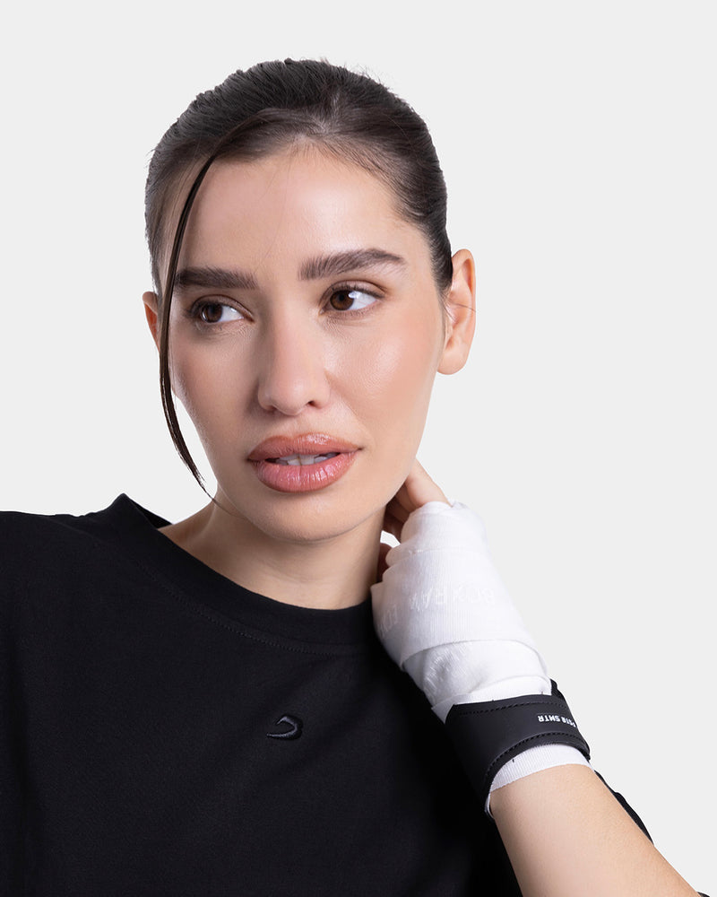 Strike Oversized Cropped T-Shirt - Black