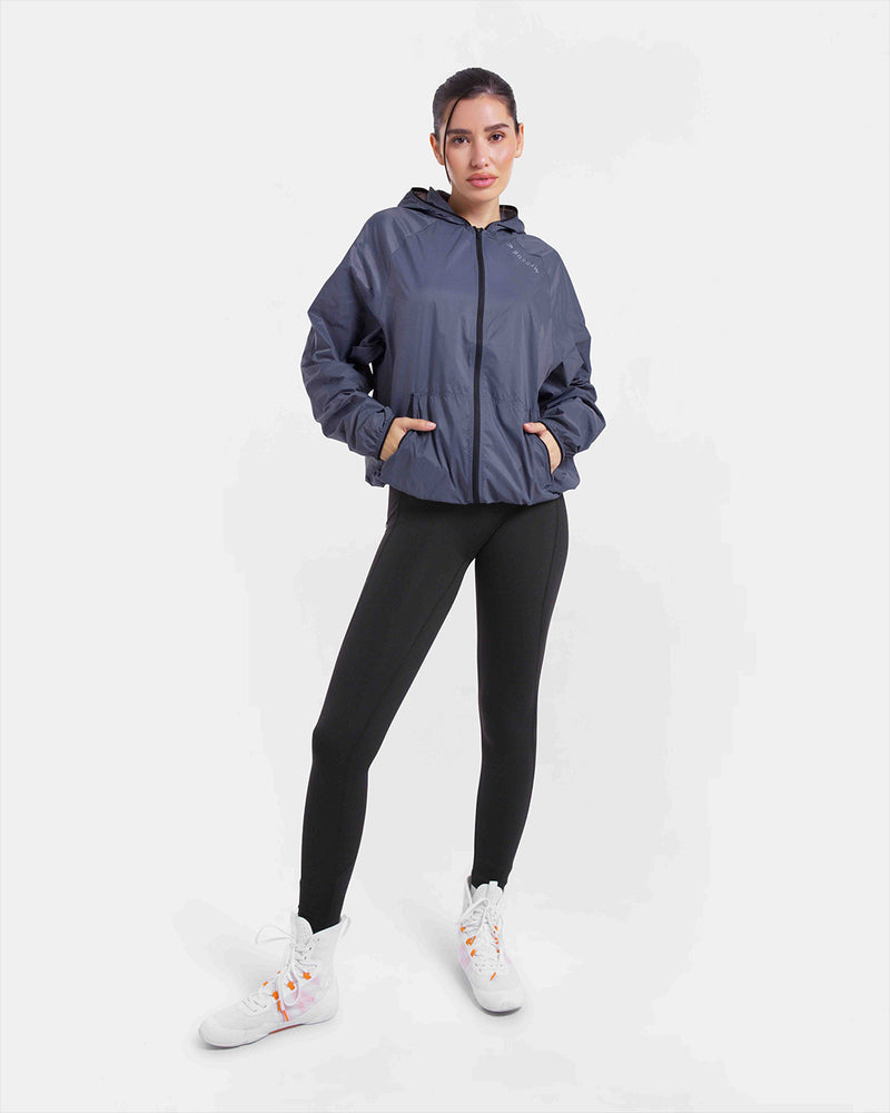 Genaro Zip Up Windbreaker - Charcoal