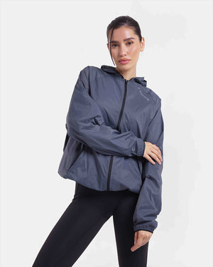 Genaro Zip Up Windbreaker - Charcoal