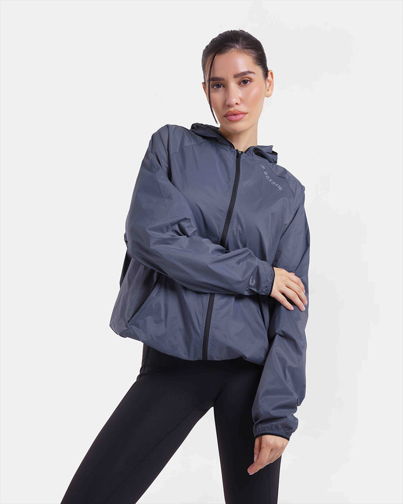 Genaro Zip Up Windbreaker - Charcoal