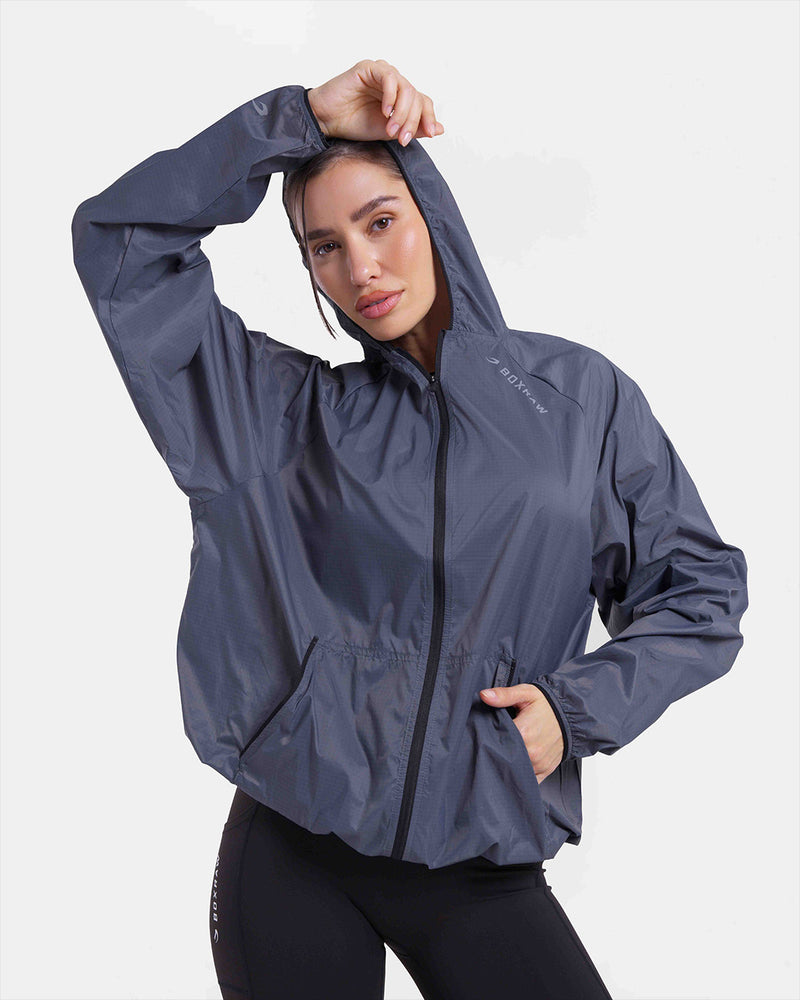 Genaro Zip Up Windbreaker - Charcoal