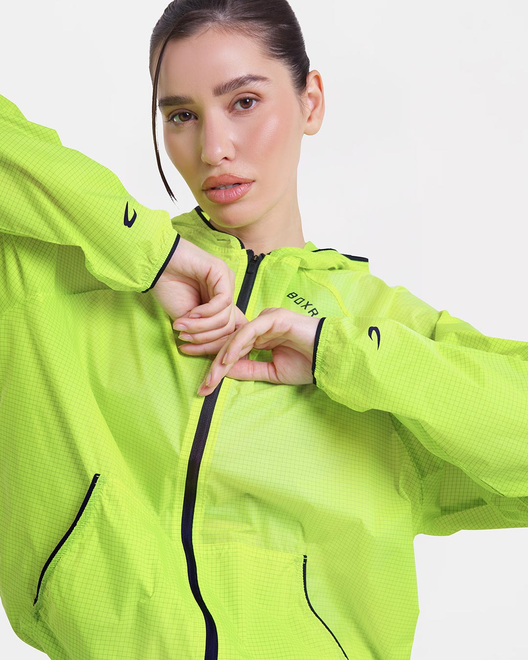 Genaro Zip Up Windbreaker - Neon Yellow