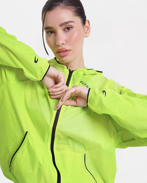 Genaro Zip Up Windbreaker - Neon Yellow
