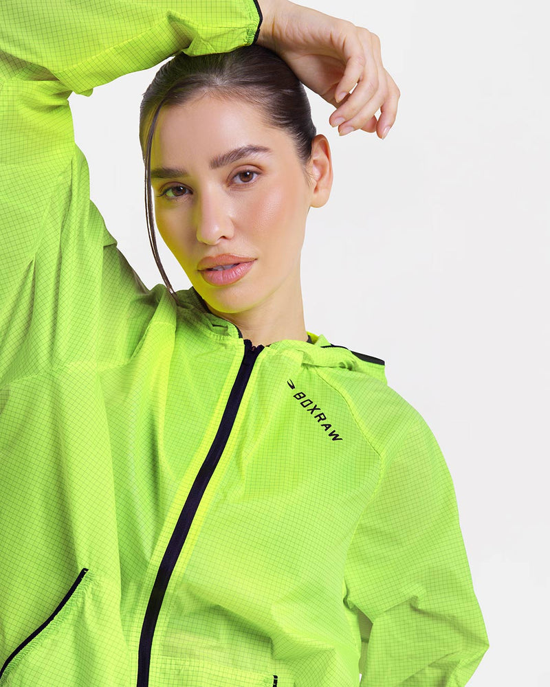 Genaro Zip Up Windbreaker - Neon Yellow