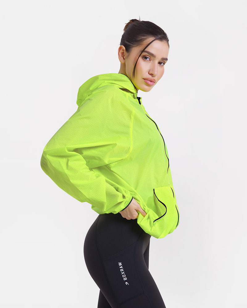 Genaro Zip Up Windbreaker - Neon Yellow