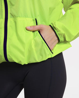 Genaro Zip Up Windbreaker - Neon Yellow