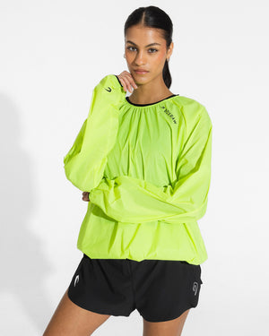 Genaro Oversized Windbreaker Crew - Neon Yellow