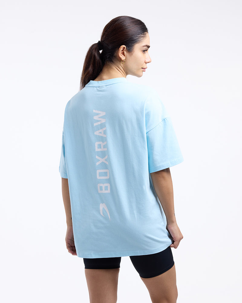 Lineal Oversized T-Shirt - Baby Blue