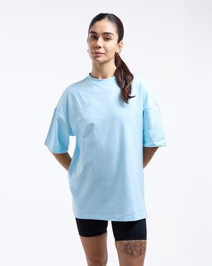 Lineal Oversized T-Shirt - Baby Blue