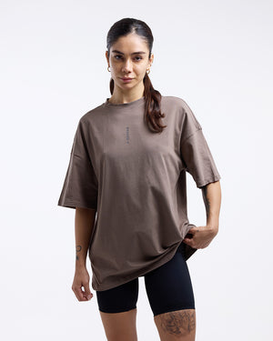 Lineal Oversized T-Shirt - Mocha