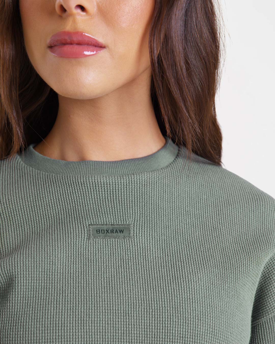 Shirley Waffle Cropped T-Shirt - Green