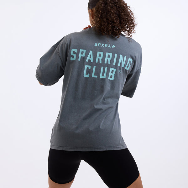 Women's Sparring Club Oversized T-Shirt - Washed Charcoal | BOXRAW