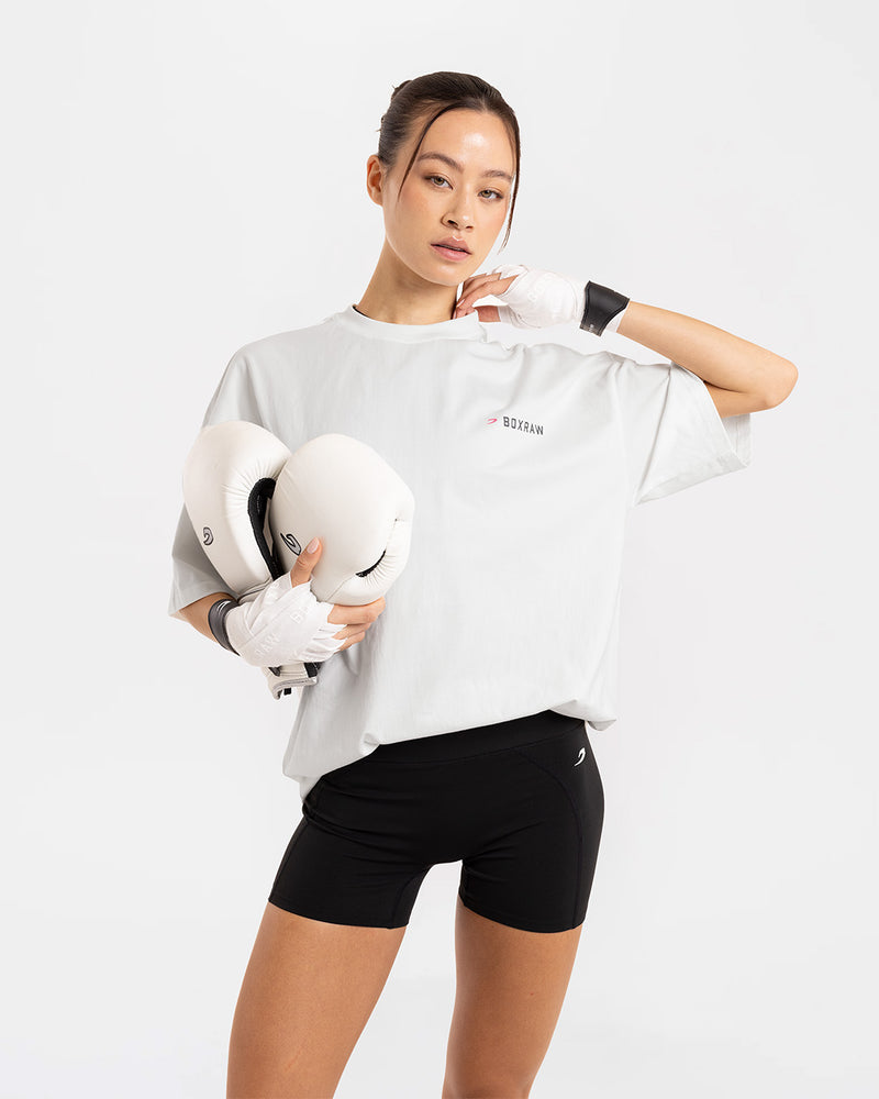 We Don't Play Boxing Oversized T-Shirt - White/Pink