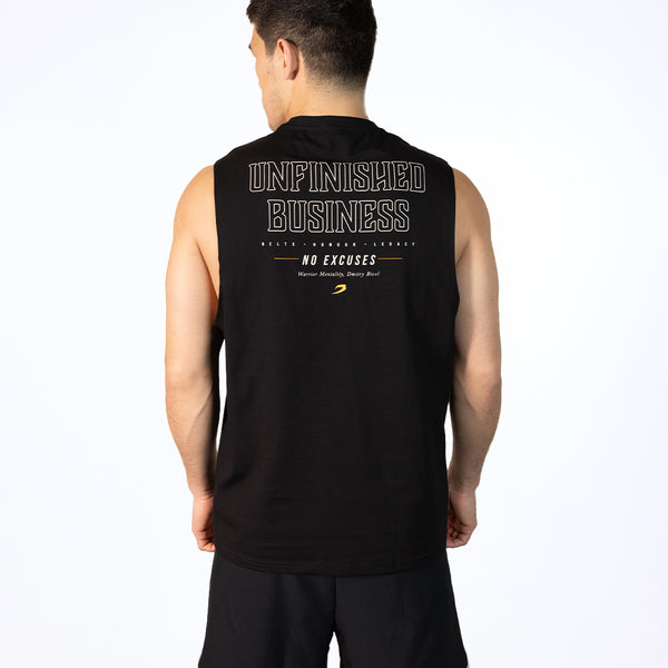ボクシング BIVOL T-SHIRT UNFINISHED BUSINESS BLACK Bivol x BOXRAW Unfinished Business Muscle Tank - Black | BOXRAW