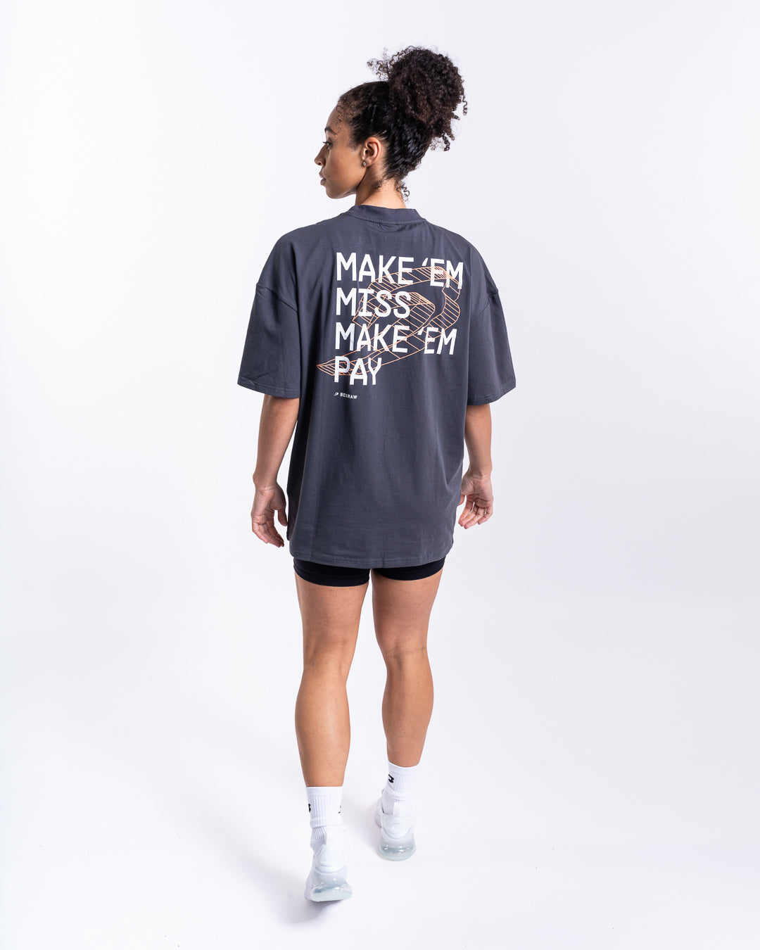 Make 'Em Miss Oversized T-Shirt - Charcoal