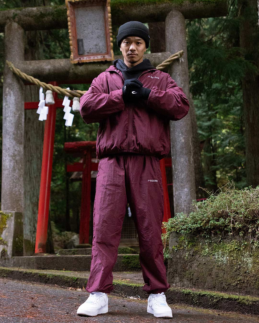 Saxton Track Jacket - Burgundy
