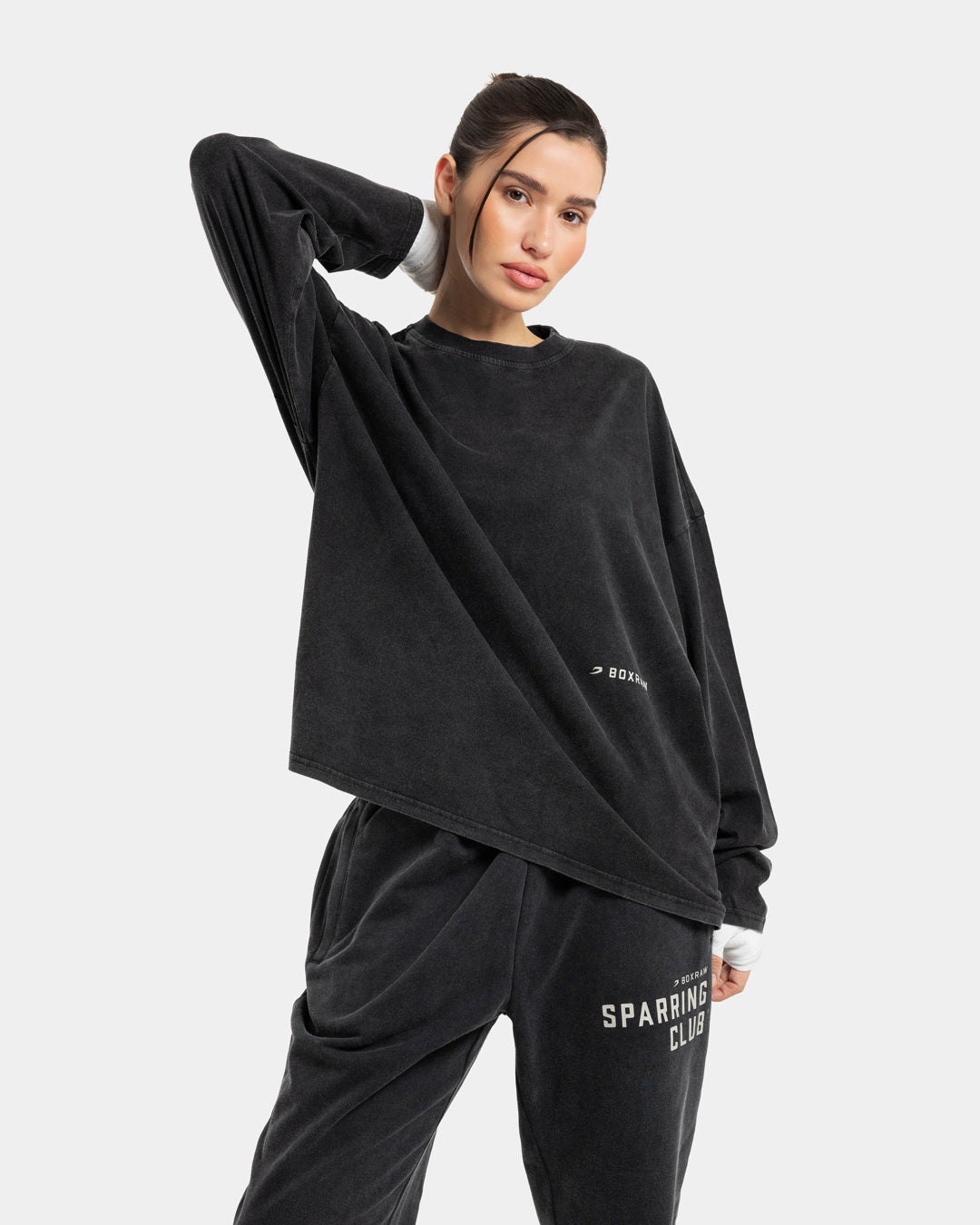 Sparring Club Long Sleeve T-Shirt - Washed Black