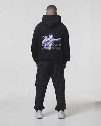 Bivol x BOXRAW Controlled Aggression Oversized Hoodie - Black | BOXRAW
