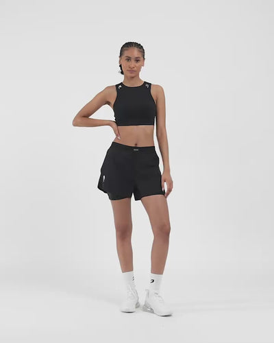 Womens Tunero 2-in-1 Shorts - Black | BOXRAW