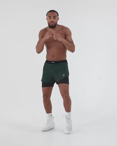 Tunero 2-in-1 Shorts - Green | BOXRAW