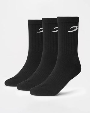 BOXRAW Crew Socks (3 Pairs) - Black