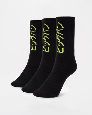Nakatani x BOXRAW Crew Socks (3 Pairs) - Black