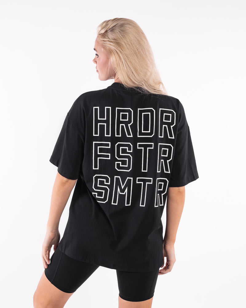 HRDR FSTR SMTR Oversized T-Shirt - Black