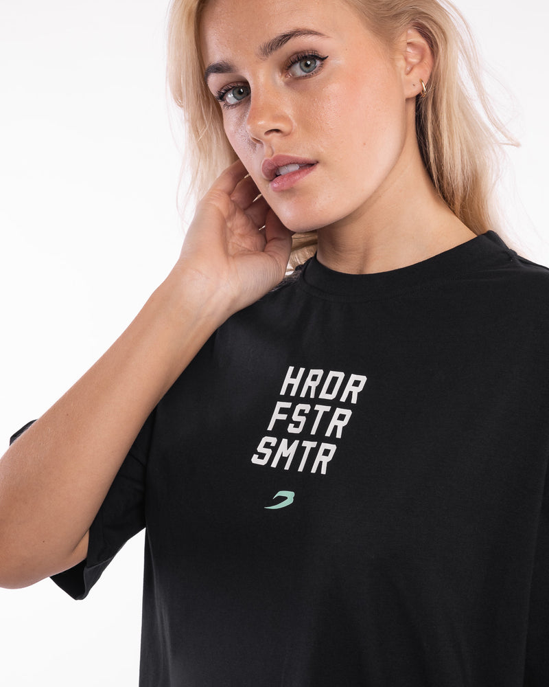 HRDR FSTR SMTR Oversized T-Shirt - Black