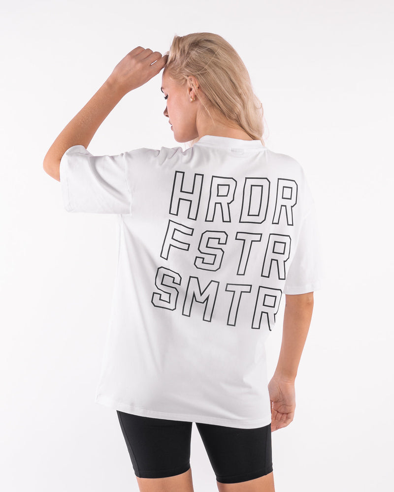 HRDR FSTR SMTR Oversized T-Shirt - White