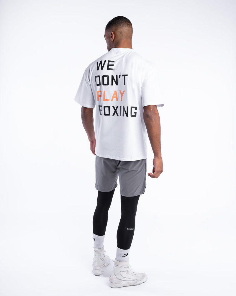 We Don't Play Boxing Oversized T-Shirt - White
