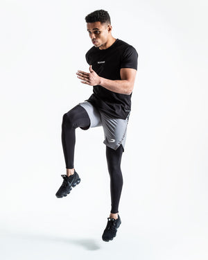 Pep Shorts (2-In-1 Training Tights)- Grey/Black