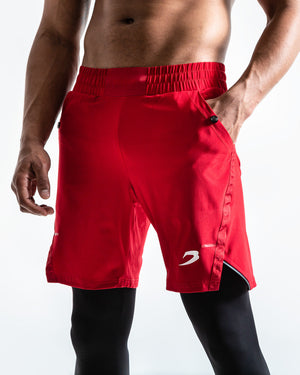 Pep Shorts (2-In-1 Training Tights) - Red/Black