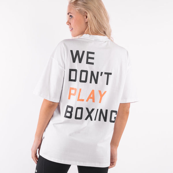Moralsk uddannelse frisk modbydeligt Women's We Don't Play Boxing Oversized T-Shirt - White | BOXRAW