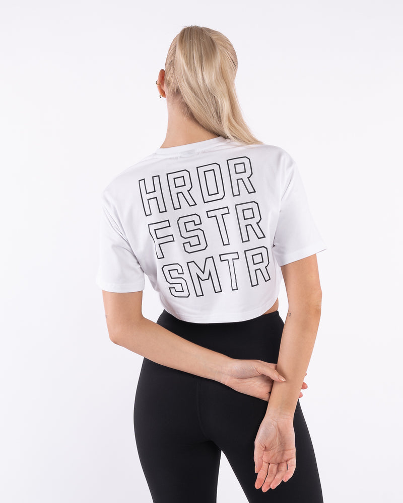 HRDR FSTR SMTR Crop T-Shirt - White