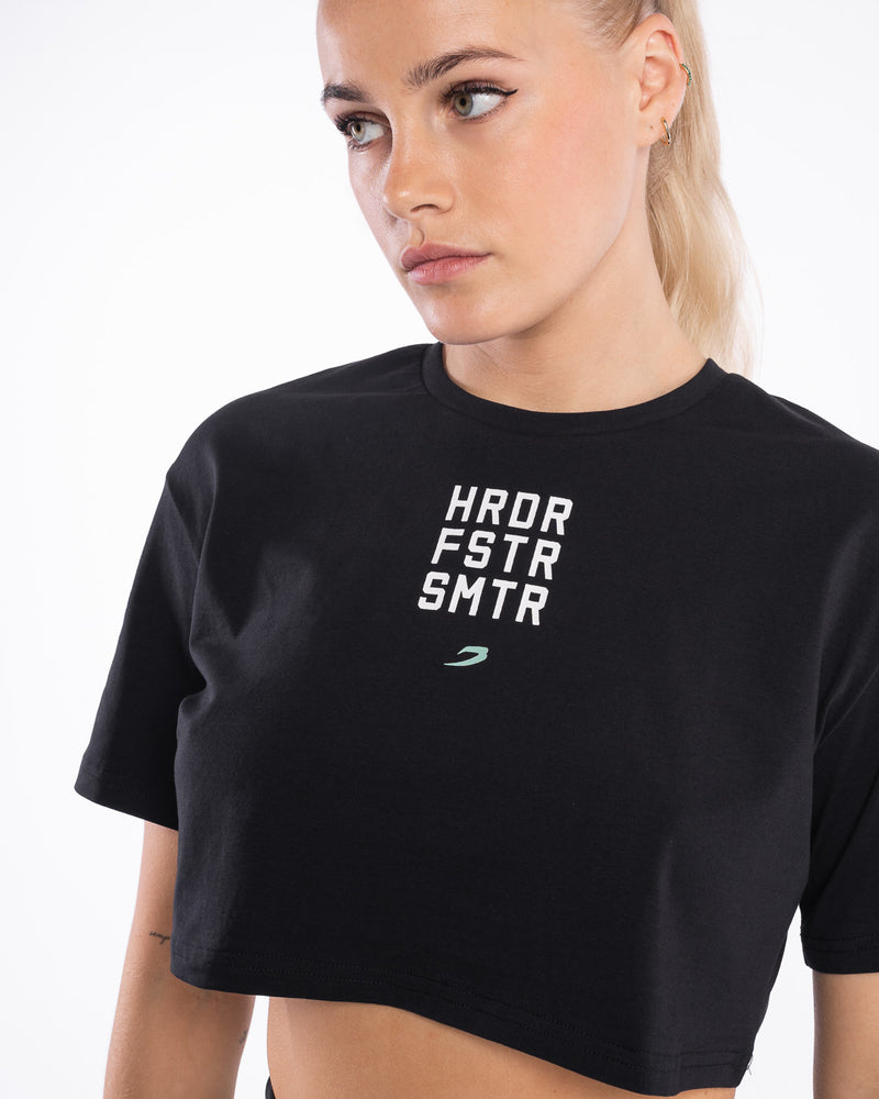 HRDR FSTR SMTR Crop T-Shirt - Black