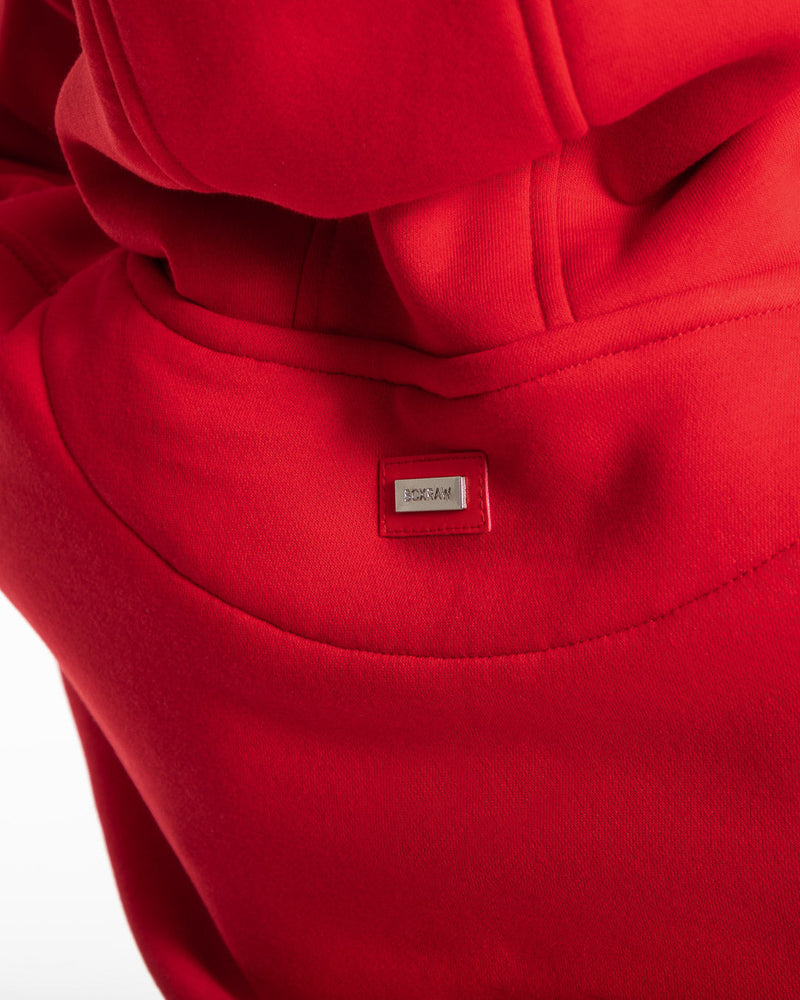 Johnson Cropped Hoodie - Red